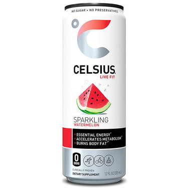 Celsius Essential Energy Drink, Sparkling Watermelon, 12 Fl Oz
